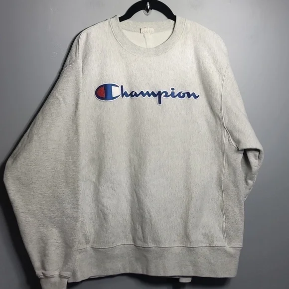 トップス 90's champion reverse weave Vintage 90s Champion Reverse Weave Gray w Red Stripe Hoodie